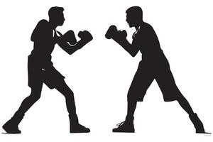 Boxing silhouette bundle vector