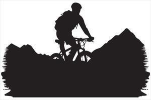 Bicycle riding Silhouette vector