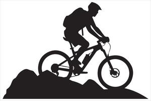 Bicycle riding black Silhouette design vector