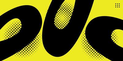 Abstract black shape halftone point yellow banner template background illustration design vector