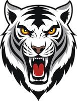 a tiger head with an angry look vector