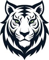 a tiger head with green eyes vector