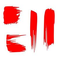 Red paint artistic dry brush stroke. Watercolor acrylic hand painted backdrop for print, web design and banners. vector