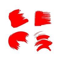 Red paint artistic dry brush stroke. Watercolor acrylic hand painted backdrop for print, web design and banners. vector