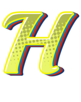 Comic Halftone Alphabet Letter and Number png