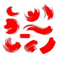 Red paint artistic dry brush stroke. Watercolor acrylic hand painted backdrop for print, web design and banners. vector