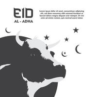 eid al-adha sencillo modelo diseño vector