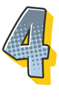 Comic Halftone Alphabet Letter and Number png