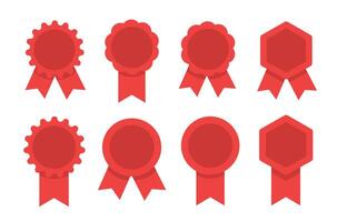 Red badges and ribbons. illustration vector