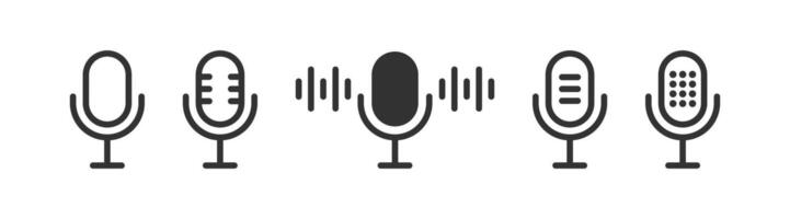 Microphone icon. Audio mic. Sound record. Studio voice. Radio speech. vector