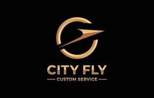 City fly logo, plane logo, airplane logo, airline logo, flight logo, aircraft logo, airline logo, travel logo, plane icon vector