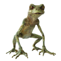 Generated AI 3D Realistic Green Frog isolated on transparent background png
