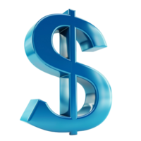 Generated AI Blue dollar sign isolated on transparent background png