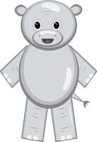 Cute cartoon hippo. Hippo on a white background. illustration for design and print. vector