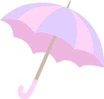 Pink and violet Umbrella. Open umbrellas. Various prints. Hand drawn colored illustration. Flat style. vector