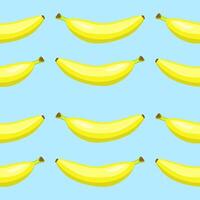 Seamless Pattern with Bananas in flat style. illustration isolated on blue background vector