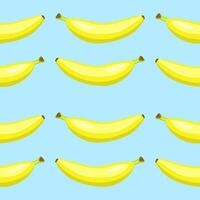 Seamless Pattern with Bananas in flat style. illustration isolated on blue background vector