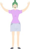 Illustration of a girl in flat style on white background. Flat Illustration on the theme of body positivity vector