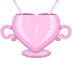 cute bright mug with highlights and shadows and straws on a white background vector