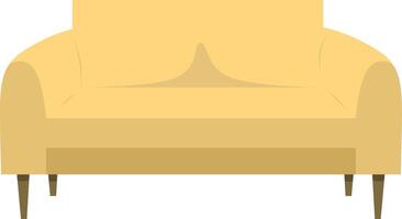 Yellow sofa on white background. illustration in flat style vector