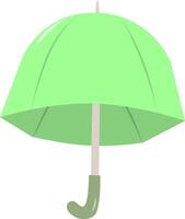 Green Umbrella. Open umbrellas. Various prints. Hand drawn colored illustration. Flat style. vector