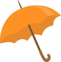 Orange Umbrella. Open umbrellas. Various prints. Hand drawn colored illustration. Flat style. vector