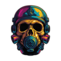 skull in steam with a gas mask, dark fantasy character png