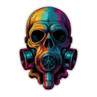 illustration of skull and gas mask png