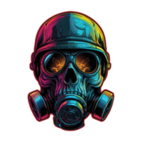 illustration of skull and gas mask png