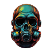 skull in steam with a gas mask, dark fantasy character png