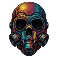 Skull in gas mask illustration. Toxicity emblem png