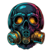 Skull in gas mask illustration. Toxicity emblem png