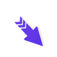 flecha y símbolo 3d icono png