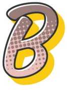 Comic Halftone Alphabet Letter and Number png