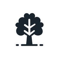 Simple tree decor silhouette icon. Park and garden trees, nature, forest concept. vector