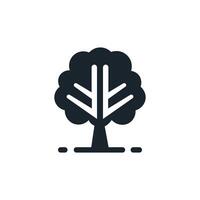 Simple tree decor silhouette icon. Park and garden trees, nature, forest concept. vector