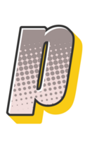 Comic Halftone Alphabet Letter and Number png