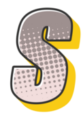Comic Halftone Alphabet Letter and Number png