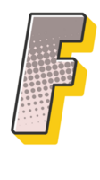 grappig halftone alfabet brief en aantal png