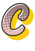 Comic Halftone Alphabet Letter and Number png