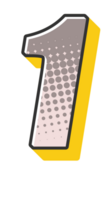 grappig halftone alfabet brief en aantal png