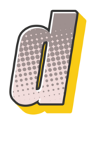 grappig halftone alfabet brief en aantal png