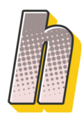 grappig halftone alfabet brief en aantal png