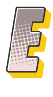 grappig halftone alfabet brief en aantal png