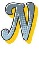 Comic Halftone Alphabet Letter and Number png