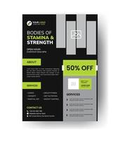 Gym Class Flyer. Abstract Workout Flyer Layout. Modern Design Shapes suitable for Sports, fitness. vector