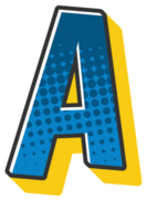 Comic Halftone Alphabet Letter and Number png