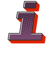 Comic Halftone Alphabet Letter and Number png