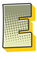 grappig halftone alfabet brief en aantal png