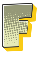 grappig halftone alfabet brief en aantal png